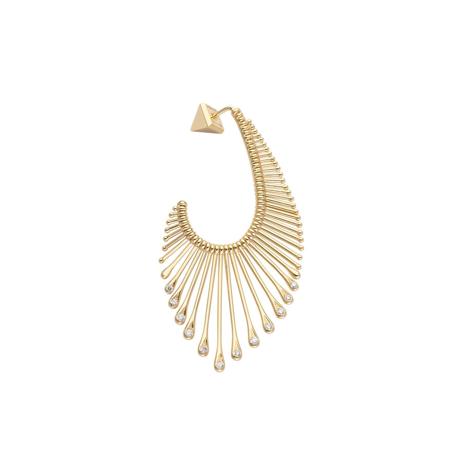 SLIDE+DIAMONDS PENDANT MIDI EARRING