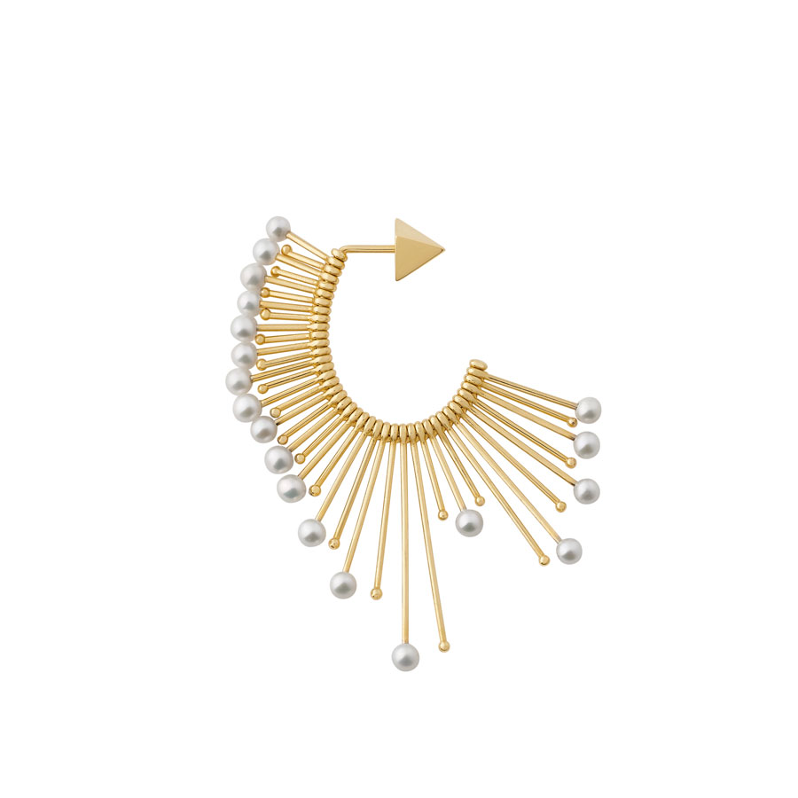 Slide+Pearls Mullet Earring