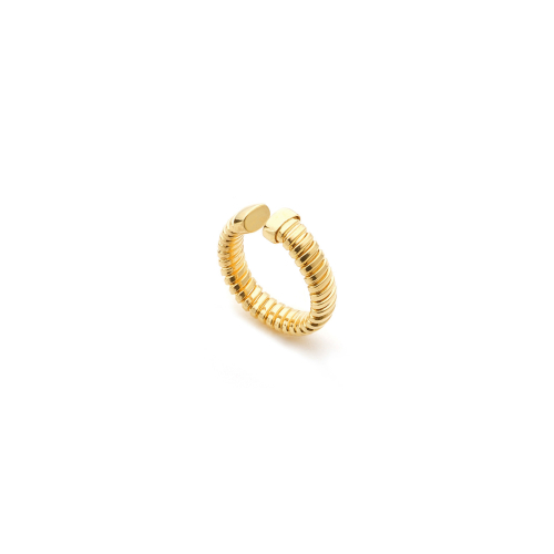 Unoaerre - Anello tubogas in argento dorato