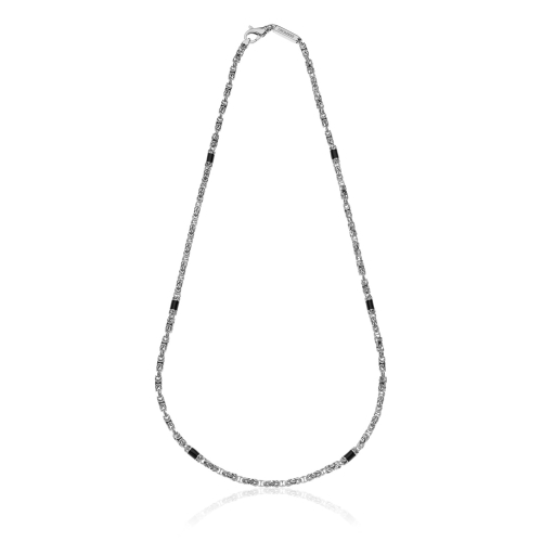 Collana in argento e smalto nero