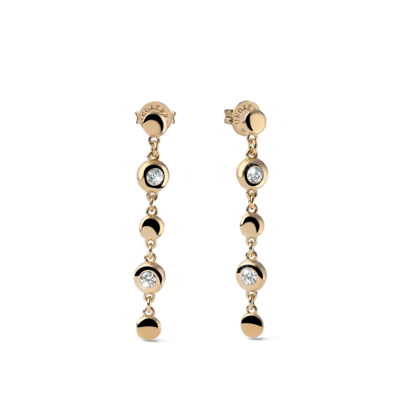Unoaerre - Orecchini lunghi in argento dorato Sparkle