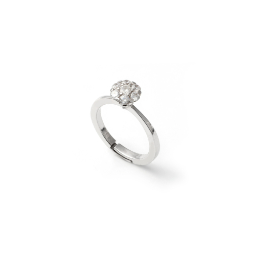 Unoaerre - Anello in argento con fiore pavé