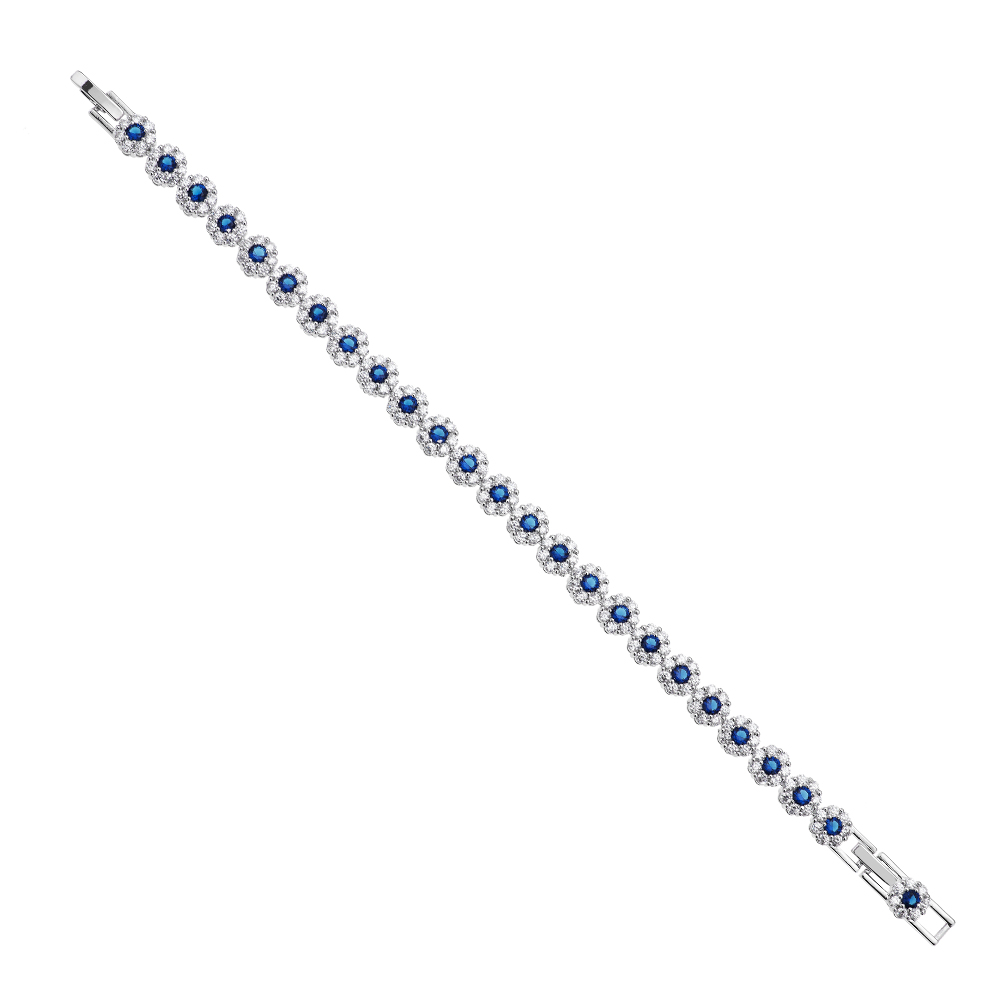 bracciale ottaviani da donna con cubic zirconia bianco e blu