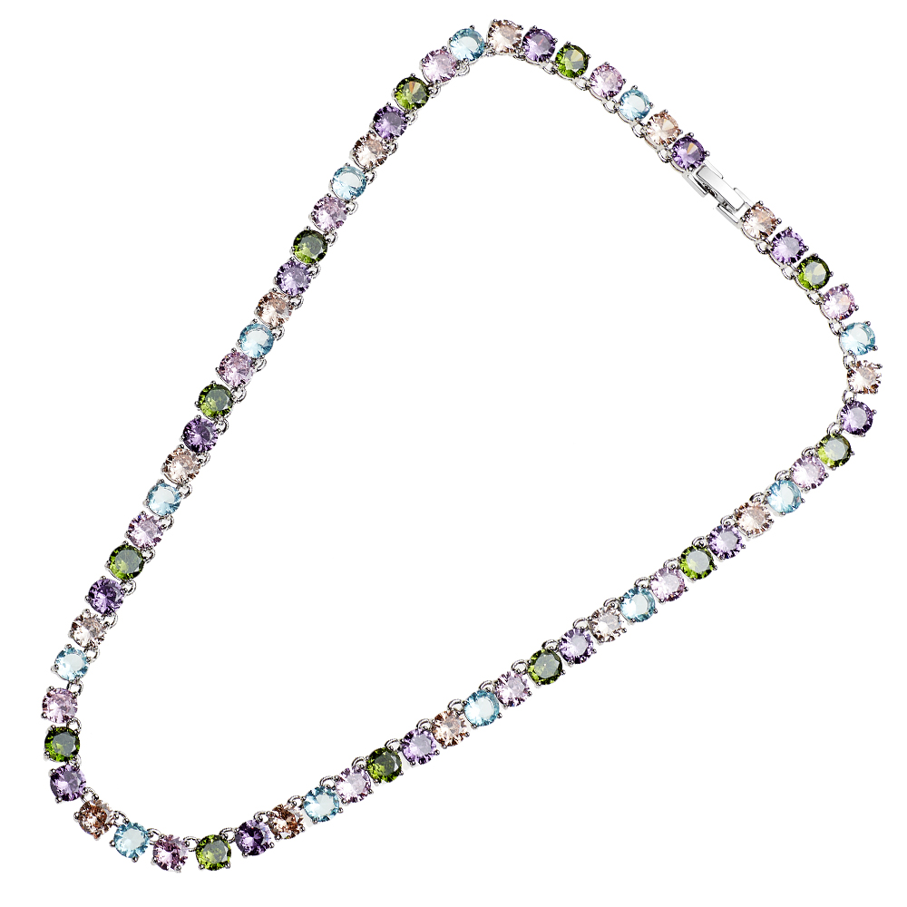 Ottaviani - collana Elegance color argento con zirconi multicolor