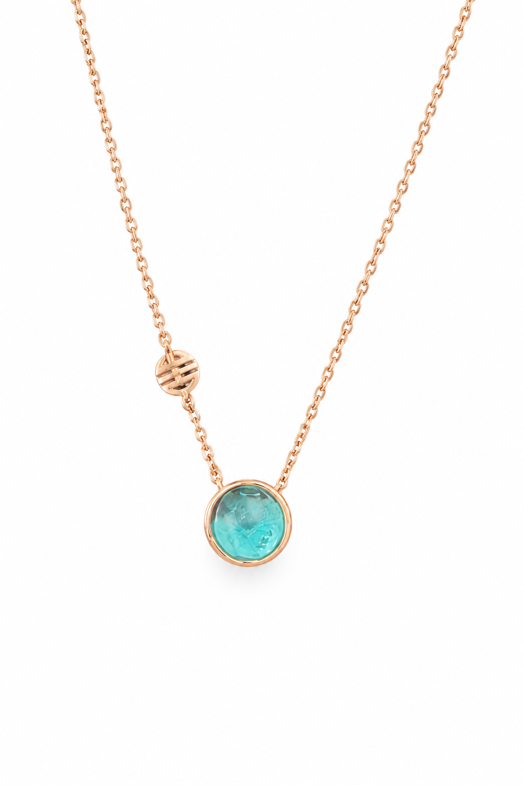 Collana Mimì in oro rosa 18 kt con topazio London e diamanti