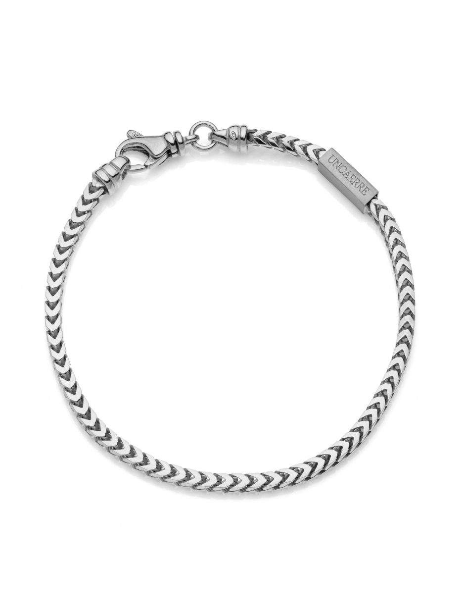 Bracciale in argento catena franco Unoaerre rodiato