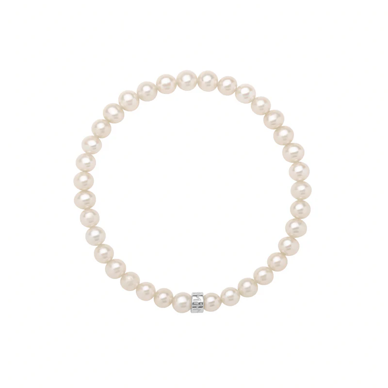 Bracciale Elastica con perle bianche