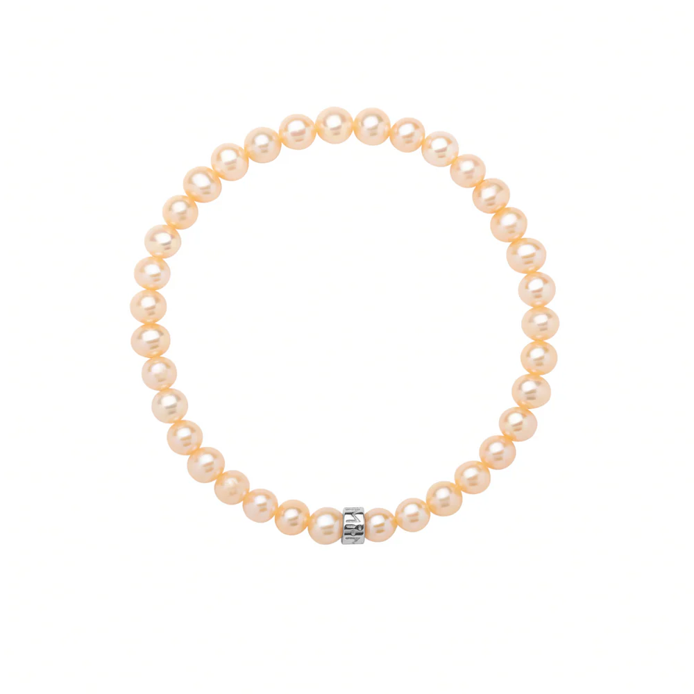 Bracciale Elastica con perle bianche