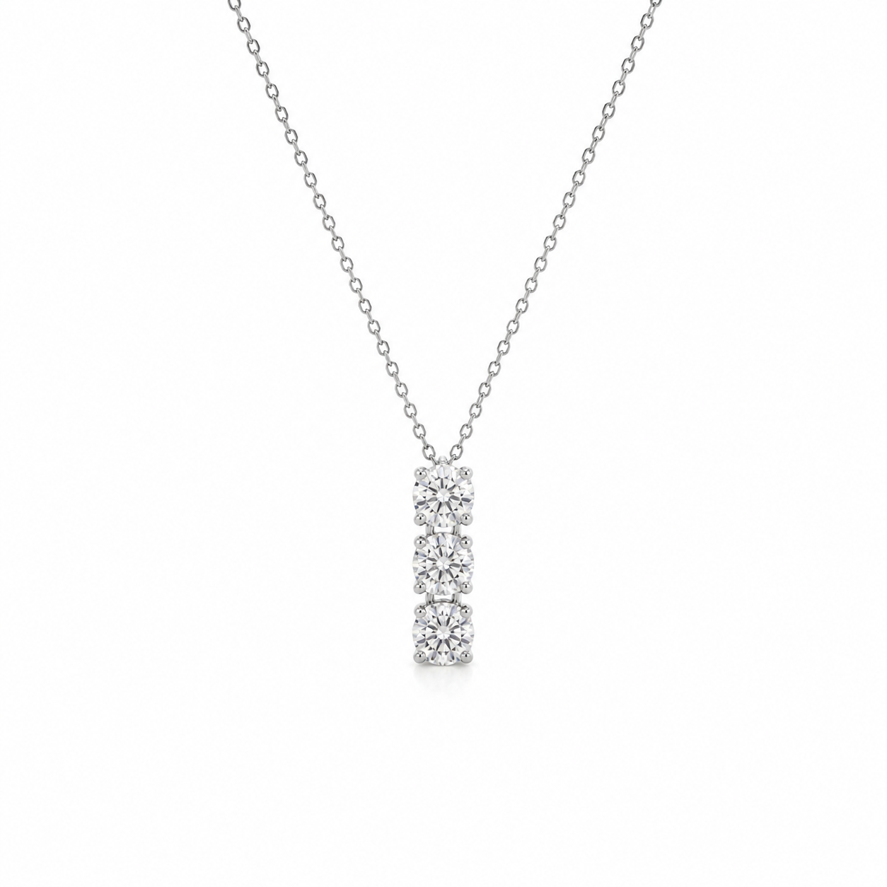 Unoaerre Collana in Argento Trilogy con 3 Zirconi