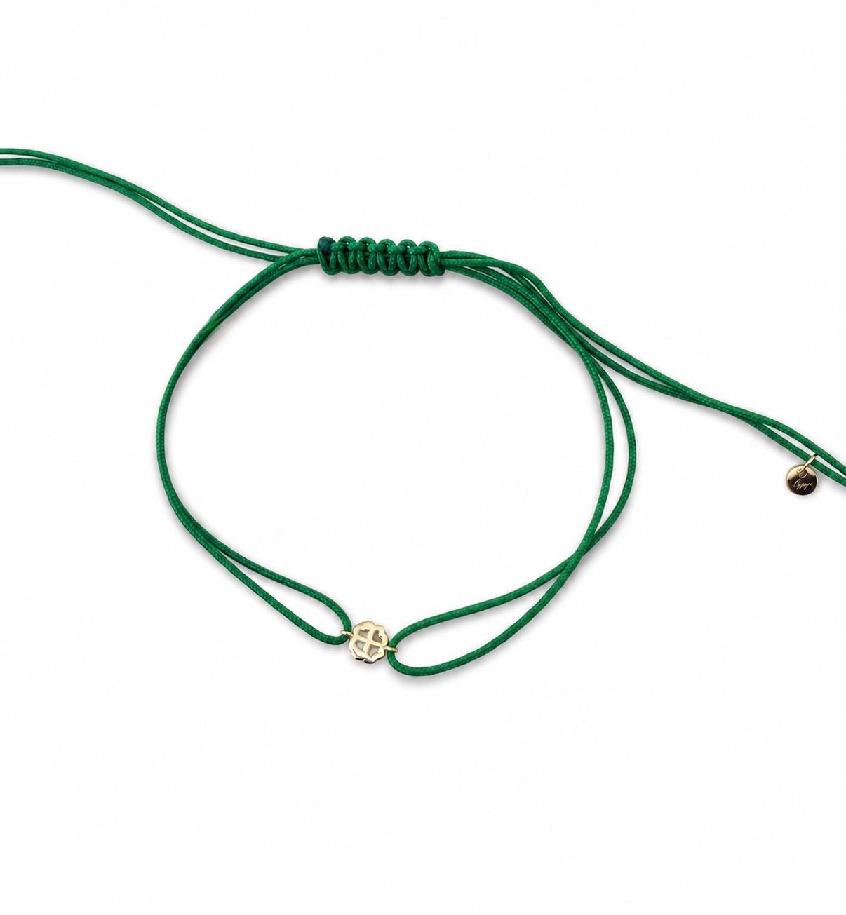 Bracciale Quadrifoglio in Oro 9KT con Cordino
