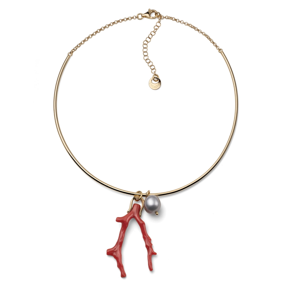 Collana rigida Legami charm perla e corallo