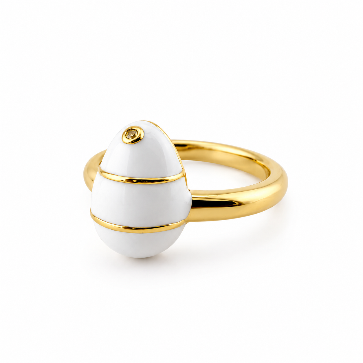 Anello Tsars Collection in argento 925 dorato con madreperla bianca